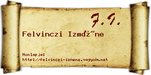 Felvinczi Izméne névjegykártya